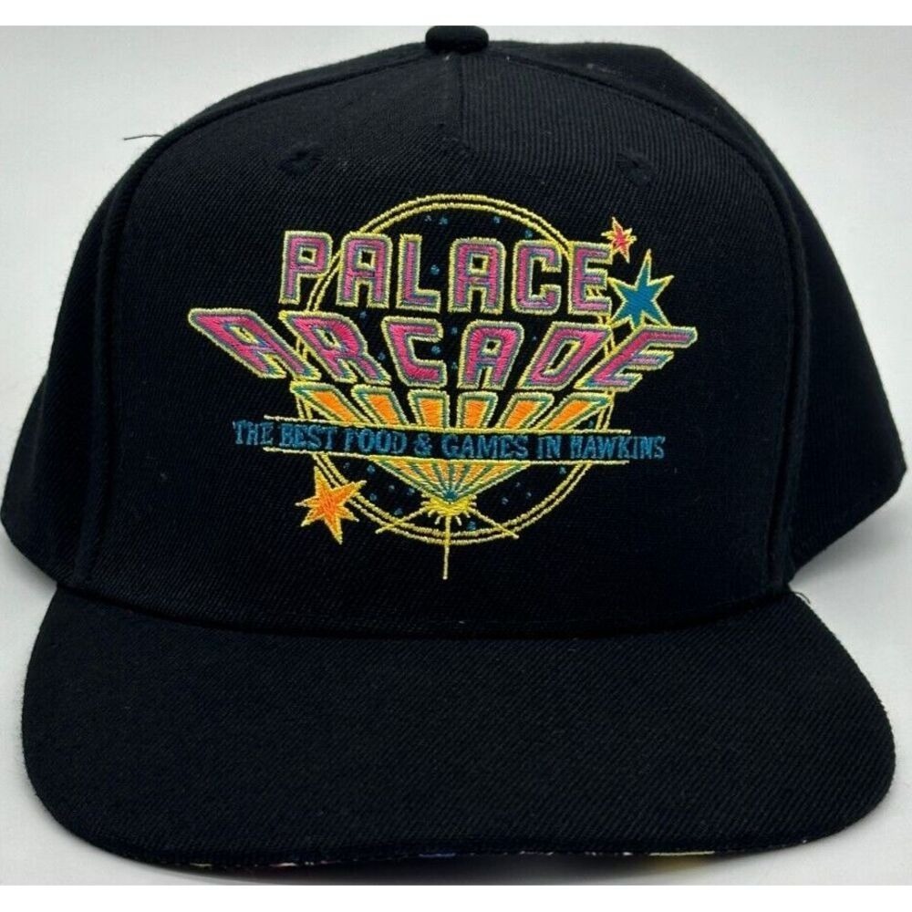 Lounge Fly Hat Mens One Size Black Stranger Things Snap Back Cap Adjustable NEW